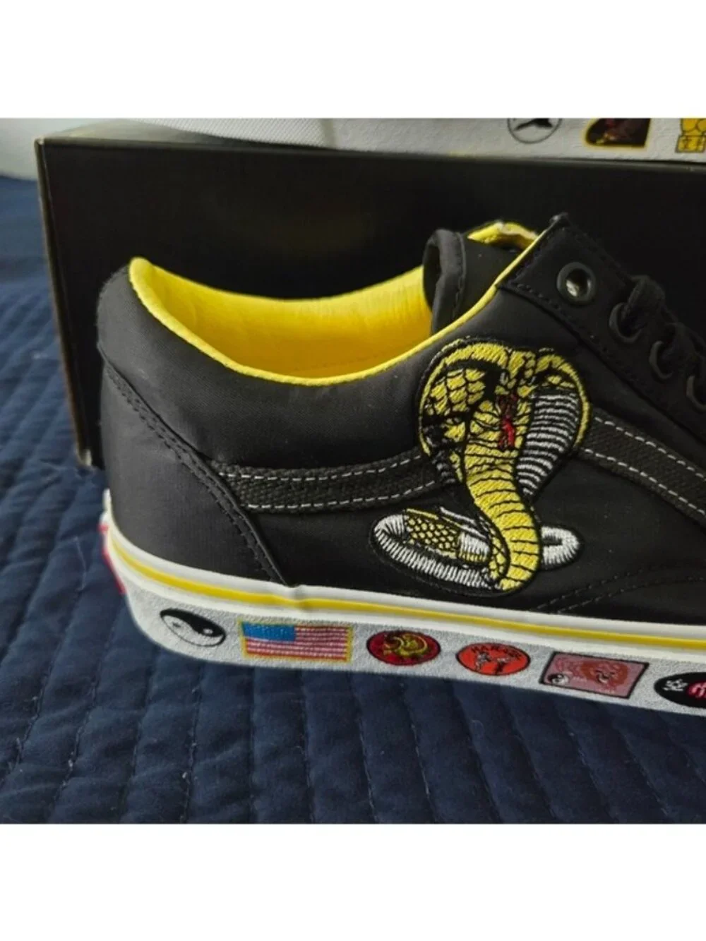 Vans Old Skool Cobra Kai Strike First Women Yellow Black White Rare 0826